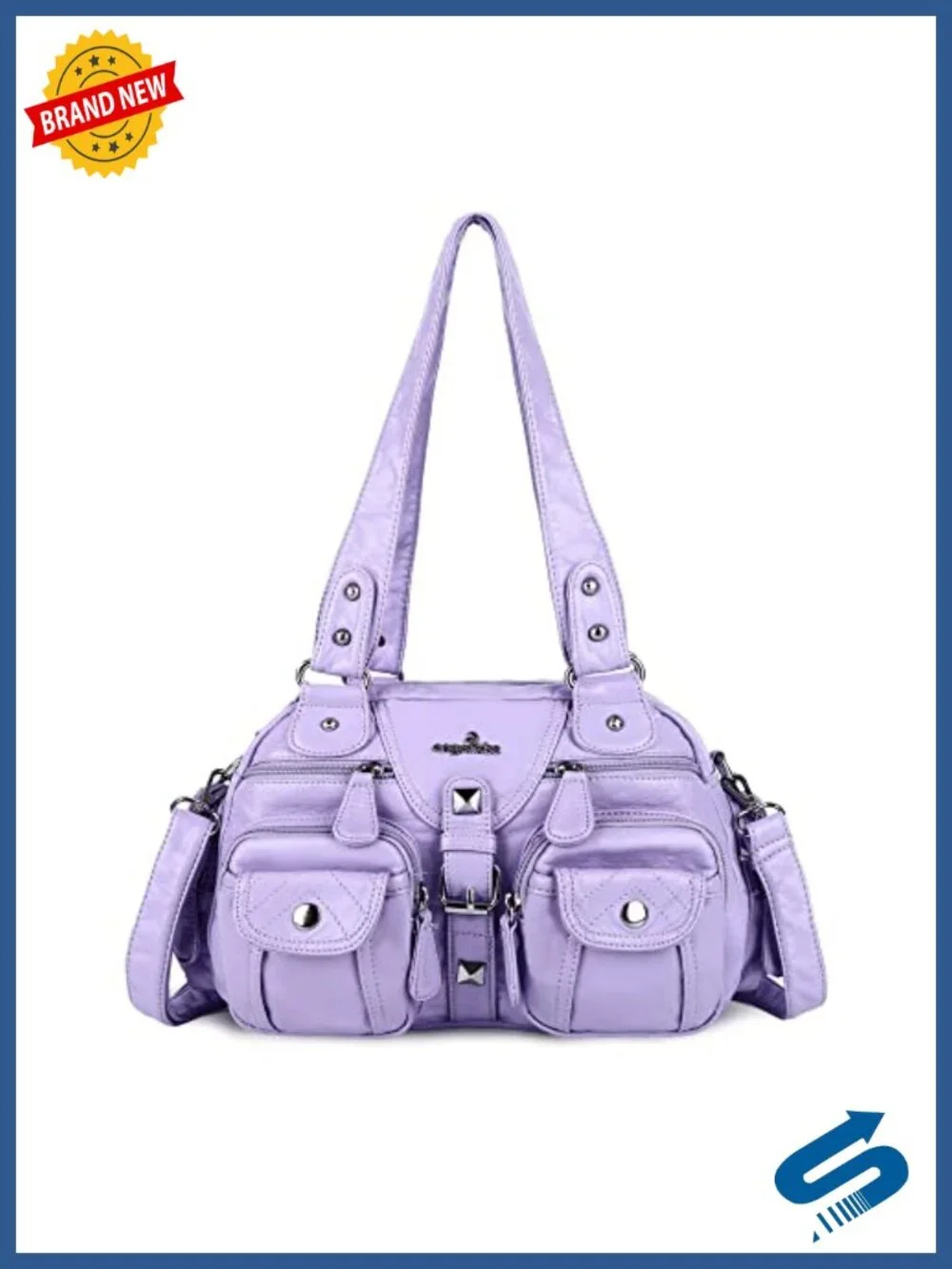 Angel Kiss Hobo Crossbody Bag Women Shoulder Handbag Vegan Leather Multipocket